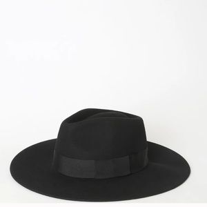 Brixton Black Wide Brim Fedora Hat